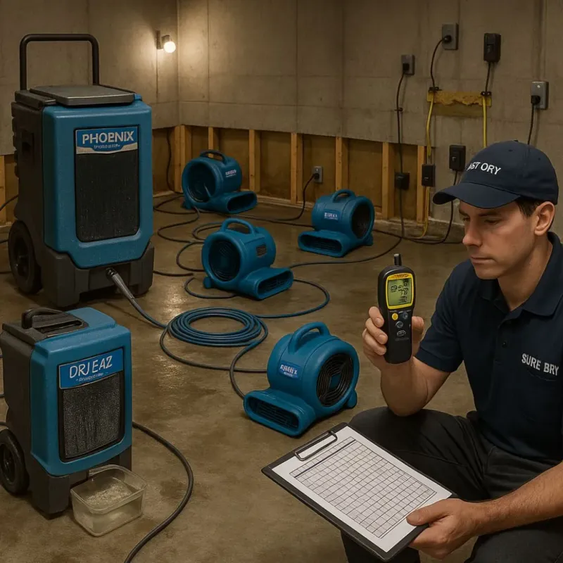 Structural Drying and Dehumidification process in Washington County, IN